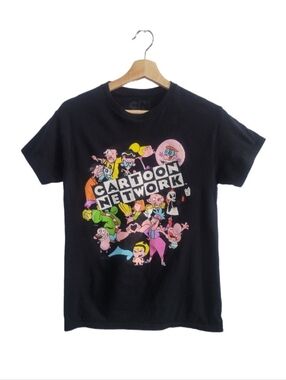 CARTOON NETWORK Graphic Tee Youth XL Black Retro Cartoon Characters Nostalgic